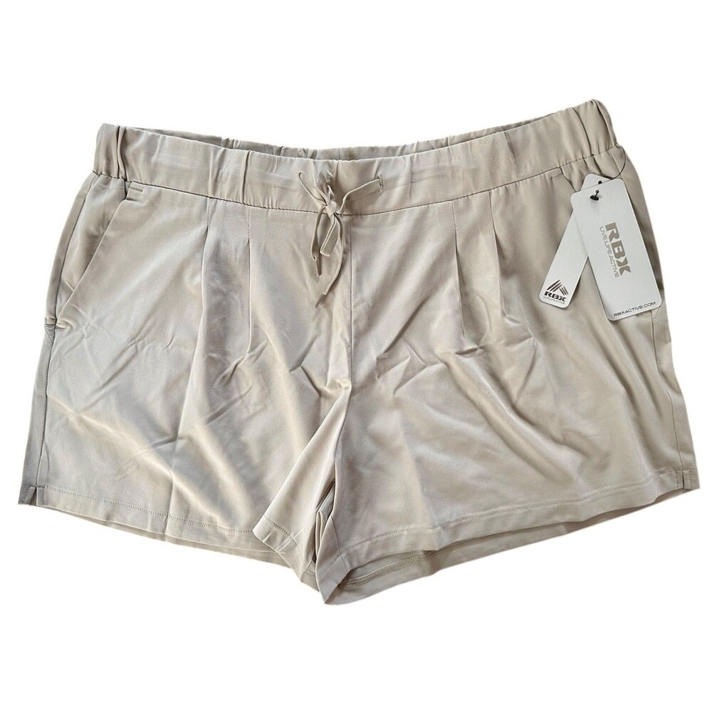 RBX Women's Drawstring Walking Shorts with/ Pockets  4" inseam Size XL Sand